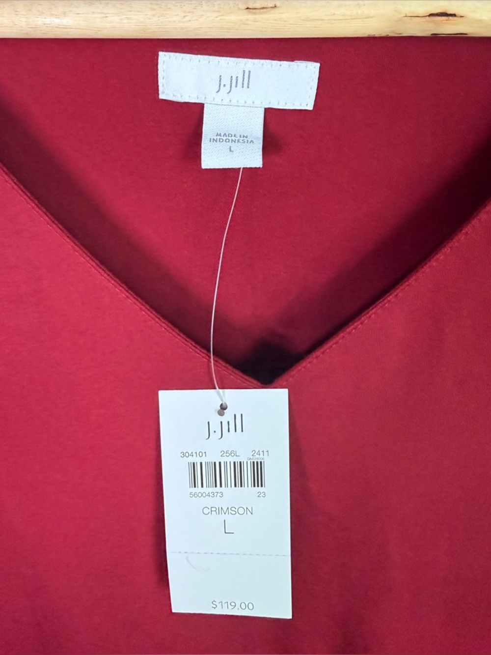 J.Jill NWT Tiered Viscose Dress | Crimson | Long Ruffle Sleeve Boho| Size L - Picture 4 of 11